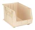 Quantum Storage Systems 75 lb Hang & Stack Storage Bin, Polypropylene, 11 in W, 10 in H, Ivory, 18 in L QUS260IV