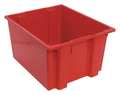 Quantum Storage Systems Stack & Nest Container, Red, Polyethylene, 23 1/2 in L, 19 1/2 in W, 13 in H SNT230RD