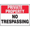Accuform Private Property Sign, 10 in H, 14 in W, Plastic, Rectangle, English, MATR963VP MATR963VP