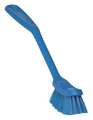 Vikan 1 in W Scrub Brush, Medium, 8 3/16 in L Handle, 11 in L Brush, Blue, Plastic, 11 in L Overall 42873