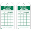 Brady Eye Wash Sta Inspection Tag, 3/8 In, PK100 86674