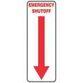 Accuform Emergency Shut-Off Sign, 14" Height, 5" Width, Plastic, Rectangle, English MEQM518VP