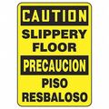 Accuform Spanish-Bilingual Caution Sign, 14" H, 10" W, Vinyl, Rectangle, English, Spanish, SBMSTF662VS SBMSTF662VS