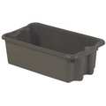 Lewisbins 65 lb Hang & Stack Storage Bin, Plastic, 14 1/8 in W, 7 7/8 in H, Gray, 24 in L SN2414-8 GREY