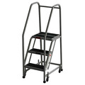 Ega 54 in H Steel Rolling Ladder, 3 Steps, 450 lb Load Capacity F005-G