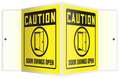 Accuform V-Shape Projection Sign, 6"X8-1/2", Header: Caution, PSP127 PSP127