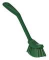 Vikan 1 in W Scrub Brush, Medium, 8 3/16 in L Handle, 11 in L Brush, Green, Plastic, 11 in L Overall 42872