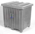 Myton Industries Gray Ribbed Wall Container, Plastic, 23 cu ft Volume Capacity MTH-3GRAY
