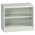 Tennsco 2-Shelf Bookcase, All Welded Steel 30"x36" Light Grey BC18-30 LIGHT GREY