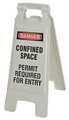 Safety Sign Two Sided Floor Stand Sign, 24 3/8 in Height, Plastic 28962