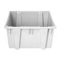 Rubbermaid Commercial 100 lb Hang & Stack Storage Bin, Plastic, 15 1/2 in W, 13 in H, Gray, 19 1/2 in L FG172200GRAY