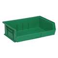 Quantum Storage Systems 60 lb Hang & Stack Storage Bin, Polypropylene, 16 1/2 in W, 5 in H, 10 7/8 in L, Green QUS245GN