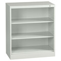 Tennsco 3-Shelf Bookcase, All Welded Steel 42"x36" Light Grey BC18-42 LIGHT GREY