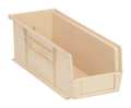 Quantum Storage Systems 50 lb Hang & Stack Storage Bin, Polypropylene, 5 1/2 in W, 5 in H, Ivory, 14 3/4 in L QUS234IV