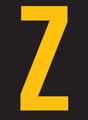 Stranco Reflective Letter Label, Z, 2-1/2in H, PK25 RUM200-Z-YB