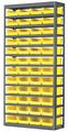 Akro-Mils Steel Bin Shelving, 36 in W x 79 in H x 12 in D, 13 Shelves, Yellow AS1279120Y