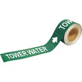 Brady Pipe Marker, Tower Water, 1 In.H 20474