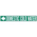 Brady Pipe Marker, Domestic Cold Water, 1 In.H 20425