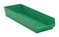 Quantum Storage Systems 50 lb Shelf Storage Bin, Polypropylene, 8 3/8 in W, 4 in H, 23 5/8 in L, Green QSB114GN