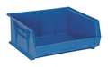 Quantum Storage Systems 75 lb Hang & Stack Storage Bin, Polypropylene, 16 1/2 in W, 7 in H, Blue, 14 3/4 in L QUS250BL