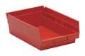 Quantum Storage Systems 50 lb Shelf Storage Bin, Polypropylene, 8 3/8 in W, 4 in H, 11 5/8 in L, Red QSB107RD