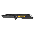 Dewalt Folding Knife, 3 1/4 in L Blade, Black DWHT10910