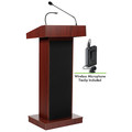 Oklahoma Sound Orator Lectern with Wireless Tie Clip Mic, Mahogany 800X-MY/LWM-6