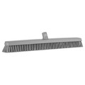 Remco 24 in Sweep Face Heavy-Duty Broom Head, Soft/Stiff Combination, Gray, 24 in L Handle 319588