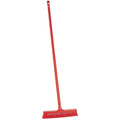 Vikan 16 in Sweep Face Push Broom, Soft/Stiff Combination, Red, 59 in L Handle 31744/29624