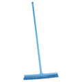 Vikan 24 in Sweep Face Push Broom, Soft/Stiff Combination, Blue, 59 in L Handle 31943/29623