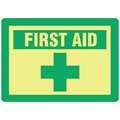 Electromark First Aid Sign, 10 in Height, 14 in Width, Fiberglass, English 24188P