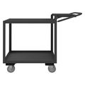 Zoro Select Order-Picking Utility Cart with Lipped & Flush Metal Shelves, Steel, Flat, 2 Shelves, 1,200 lb OPCFS-2448-2-TLD-95