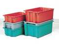 Lewisbins 500 lb Stack and Nest Bin, Fiberglass Reinforced Polyester, 10 3/4 in W, 5 in H, Green, 17 7/8 in L SN1610-5P GREEN