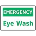 Electromark Eye Wash Sign, 7 in Height, 10 in Width, Aluminum, English S179FA