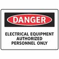 Electromark Danger Sign, 7 in Height, 10 in Width, Aluminum, English S146FA