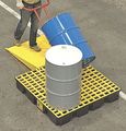 Zoro Select Drum Spill Containment Pallet, 66 gal Spill Capacity, 4 Drum, 8000 lb., High Density Polyethylene 1645P