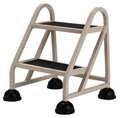Stop-Step 2 Steps, Aluminum Step Stand, 300 lb. Load Capacity, Beige 1020-19