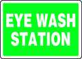 Accuform Eye Wash Sign, 10 x 14In, WHT/GRN, AL, ENG, MFSD988VA MFSD988VA