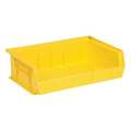 Quantum Storage Systems 60 lb Hang & Stack Storage Bin, Polypropylene, 16 1/2 in W, 5 in H, 10 7/8 in L, Yellow QUS245YL