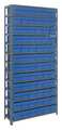 Quantum Storage Systems Steel Bin Shelving, 36 in W x 75 in H x 12 in D, 13 Shelves, Blue 1275-601BL