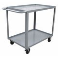 Zoro Select Utility Cart with Lipped Metal Shelves, Steel, Flat, 2 Shelves, 1,200 lb 9GEY9