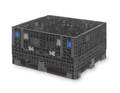 Orbis Black Collapsible Bulk Container, Plastic, 8.4 cu ft Volume Capacity KD3230-25 2DR BLK