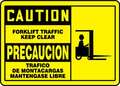 Accuform Spanish-Bilingual Caution Sign, 10" H, 14" W, Aluminum, Rectangle, English, Spanish, SBMVHR655MVA SBMVHR655MVA