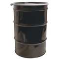 Zoro Select Open Head Transport Drum, Steel, 55 gal, Lined, Black OH55-3R