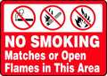 Accuform No Smoking Sign, 10" H, 14 in W, Rectangle, English, MSMG505VA MSMG505VA