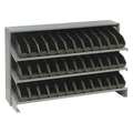 Quantum Storage Systems Steel Bench Pick Rack, 36 in W x 21 in H x 12 in D, 3 Shelves, Black QPRHA-100BK