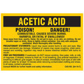 Brady Chemical Label, Black/Yellow, PK25 7228PLS