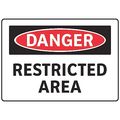 Electromark Danger Sign, 7 in Height, 10 in Width, Aluminum, English S173FA