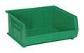 Quantum Storage Systems 75 lb Hang & Stack Storage Bin, Polypropylene, 16 1/2 in W, 7 in H, Green, 14 3/4 in L QUS250GN