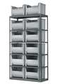 Akro-Mils Steel Bin Shelving, 42 in W x 79 in H x 18 in D, 6 Shelves, Gray/Blue AS187913017